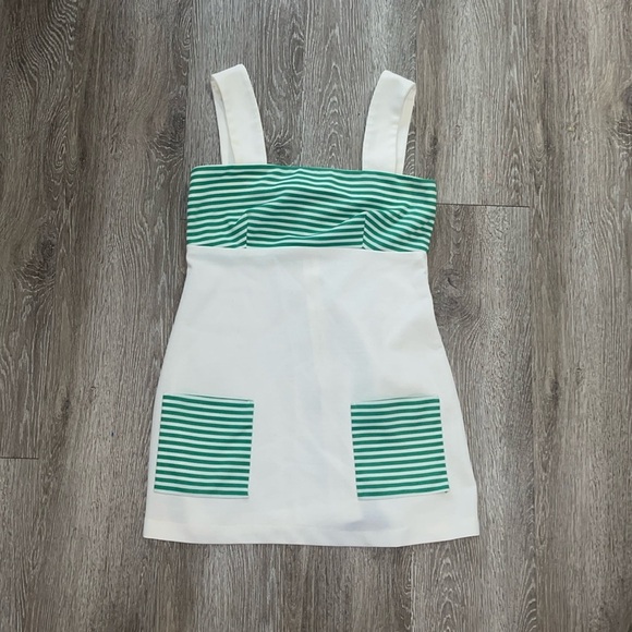 Top Seed Dresses & Skirts - 1970s Vintage Top Seed tennis dress white and green active athletic